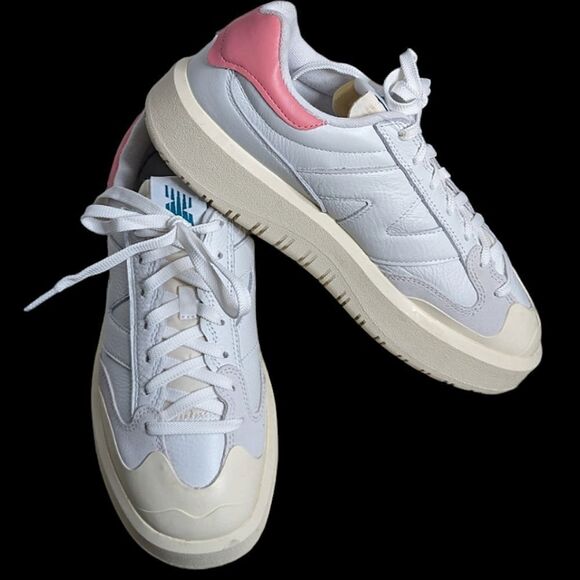 New Balance Chunky White & Pink Leather CT 302 Sneakers 10.5 W 9 M 42.5 Euro - Picture 1 of 16